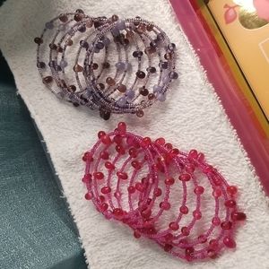 2 beaded costume jewelry bracelets